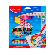 Карандаши цветные с ластиком MAPED 'COLORPEPS OOPS', 24 цвета