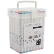 Маркеры для скетчинга 48цв 'SKETCH&ART' двусторонние, пласт.упаковка, Bruno Visconti
