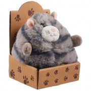 Игрушка мягкая, Котик-толстяк серый в крафт коробке (12-01568-C00-111)