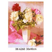 Холст с красками по номерам 'Нежные ароматные пионы', 30 х 40 см
