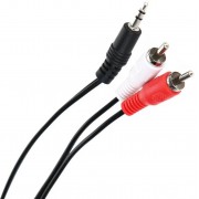 VCOM VAV7183-5M Кабель соединительный 3.5 Jack (M) - 2xRCA (M), стерео, аудио, 5.0м [6937510860746]