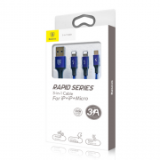 Кабель Baseus Rapid Series 3-in-1 Cable Micro+Dual Lightning 3A 1.2m