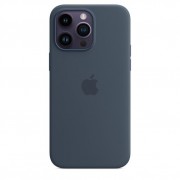 Силиконовый чехол iPhone 14 Pro Мax Синий Шторм