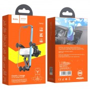 Автомобильный держатель HOCO CA102 Manner gravity, зажимной, на воздуховод, черный+серебрянный