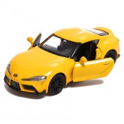 Машина металлическая TOYOTA SUPRA, 1:32, открываются двери, инерция, цвет жёлтый