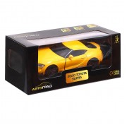 Машина металлическая TOYOTA SUPRA, 1:32, открываются двери, инерция, цвет жёлтый