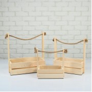 Набор кашпо деревянных 3 в 1 (30.5×18.5×35; 25.5×15×30; 20×12×23)