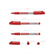 Маркер для доски ErichKrause W-110, 2,0 мм, круглый, красный