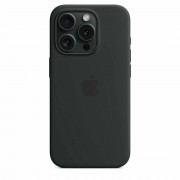 Силиконовый чехол iPhone 15 Pro чёрный