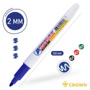 Маркер для белых досок 2.0 мм, Crown Multi Board Slim, пулевидный, синий