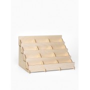Подставка под открытки 12 ячеек по 12см, 38,1×23×25 см, толщина 3 мм, цвет бежевый