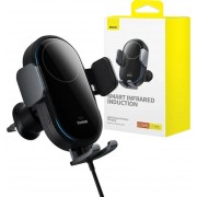 Автомобильный держатель Baseus LightChaser Series Wireless Charging Electric Car Mount 15W Cosmic Black