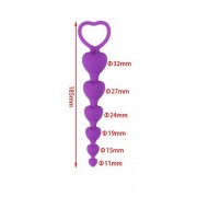 Анальные шарики, силикон Soft-touch, d=11-32 мм, h=140 мм, фиолетовый