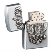 Зажигалка газовая «Герб России», 3.5×5.5×1.2 см, серебро
