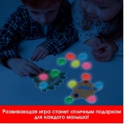 Развивающая игра «Новогодняя мозаика», со светящимися камушками, 3+