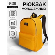 Рюкзак школьный на молнии, с карманом, жёлтый
