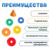 Пирамидка детская, 5 колец с конусом Пирамидка детская, 5 колец с конусом