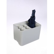 Подставка для зонтов, пластик, 6 круглых, 4 квадратных отделений, 18×18×26,5 см, серая