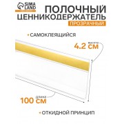 Ценникодержатель полочный самоклеящийся, DBR39, 1000мм, цвет прозрачный
