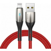 Кабель Baseus Horizontal Data Cable(With An Indicator Lamp)USB For iP 2.4A 1m Красный
