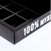 Коробка для 8 конфет шоколад, с окном, «Настоящий мужчина» 17.7×17.8×3.8 см. Кондитерская упаковка