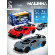 Машинка металлическая RACE,1:32, инерция, свет и звук, МИКС