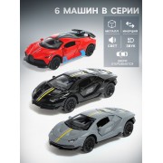 Машинка металлическая RACE,1:32, инерция, свет и звук, МИКС