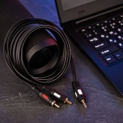 Шнур Стерео 3,5 мм - 2 RCA, длина 3 мeтра (GOLD) 17-4234