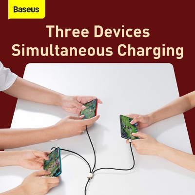 Кабель USB BASEUS Year of the Tiger One-for-three, USB - MicroUSB+Type-C+Lightning, 3.5A, 1.2 м, черный Кабель USB BASEUS Year of the Tiger One-for-three, USB - MicroUSB+Type-C+Lightning, 3.5A, 1.2 м, черный