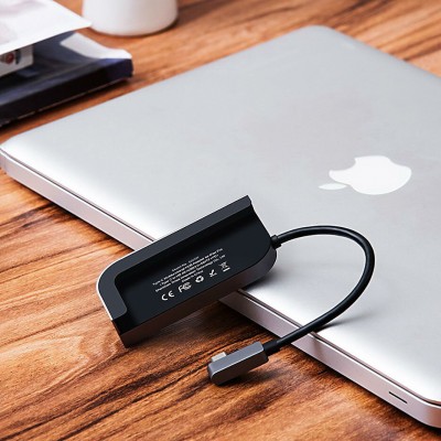 Переходник/Адаптер BASEUS Bend Angle, Разветвитель, USB3.0+SD+Micro SD+HDMI+Audio 3.5+Type-C PD, серебристый+черный Переходник/Адаптер BASEUS Bend Angle, Разветвитель, USB3.0+SD+Micro SD+HDMI+Audio 3.5+Type-C PD, серебристый+черный