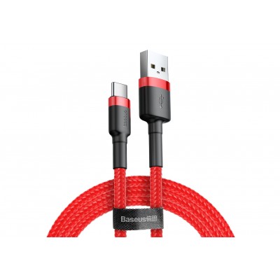 Кабель USB BASEUS Cafule, USB - Type-C, 3A, 1 м, красный+красный Кабель USB BASEUS Cafule, USB - Type-C, 3A, 1 м, красный+красный