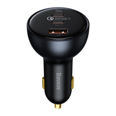 Автомобильное зарядное устройство BASEUS Qualcomm Quick Charge 5 Multi-port, USB+2*USB-C + Кабель Type-C-Type-C, 5A, 160 Автомобильное зарядное устройство BASEUS Qualcomm Quick Charge 5 Multi-port, USB+2*USB-C + Кабель Type-C-Type-C, 5A, 160
