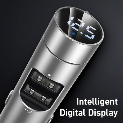FM - Трансмиттер BASEUS Energy Column, 2*USB, 3.1A, серебристый, с дисплеем FM - Трансмиттер BASEUS Energy Column, 2*USB, 3.1A, серебристый, с дисплеем