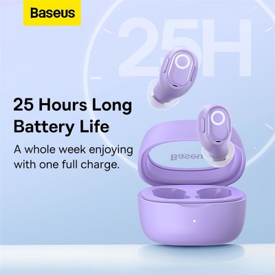 Беспроводные наушники BASEUS WM02, Bluetooth, 40 мАч, фиолетовый Беспроводные наушники BASEUS WM02, Bluetooth, 40 мАч, фиолетовый