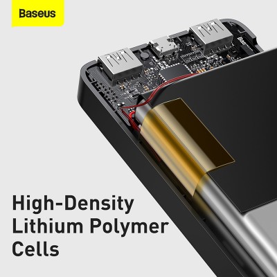 Портативный аккумулятор BASEUS Bipow Digital Display 15W, 3A, 20000 мА⋅ч, черный Портативный аккумулятор BASEUS Bipow Digital Display 15W, 3A, 20000 мА⋅ч, черный