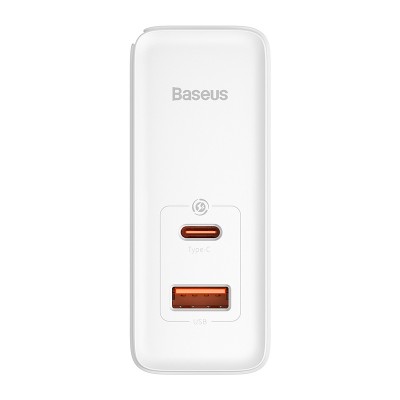 Зарядное устройство BASEUS GaN5 Pro Fast Charger USB+Type-C + Кабель Type-C-Type-C, 5A, 100W, белый Зарядное устройство BASEUS GaN5 Pro Fast Charger USB+Type-C + Кабель Type-C-Type-C, 5A, 100W, белый