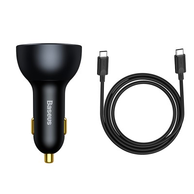 Автомобильное зарядное устройство BASEUS Qualcomm Quick Charge 5 Multi-port, USB+2*USB-C + Кабель Type-C-Type-C, 5A, 160 Автомобильное зарядное устройство BASEUS Qualcomm Quick Charge 5 Multi-port, USB+2*USB-C + Кабель Type-C-Type-C, 5A, 160