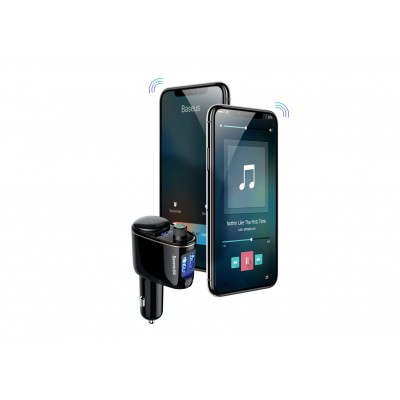 FM - Трансмиттер BASEUS Locomotive, 2*USB+прикуриватель, 3.4A, темный кофе, дисплей+Bluetooth,SD/TF FM - Трансмиттер BASEUS Locomotive, 2*USB+прикуриватель, 3.4A, темный кофе, дисплей+Bluetooth,SD/TF