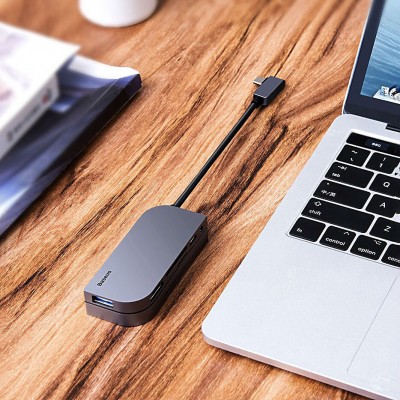 Переходник/Адаптер BASEUS Bend Angle, Разветвитель, USB3.0+SD+Micro SD+HDMI+Audio 3.5+Type-C PD, серебристый+черный Переходник/Адаптер BASEUS Bend Angle, Разветвитель, USB3.0+SD+Micro SD+HDMI+Audio 3.5+Type-C PD, серебристый+черный