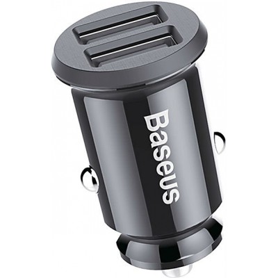 Автомобильное зарядное устройство BASEUS Grain, 2*USB, 3.1A, 5W, черный Автомобильное зарядное устройство BASEUS Grain, 2*USB, 3.1A, 5W, черный