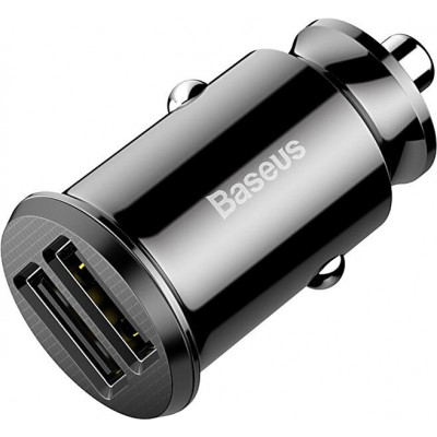 Автомобильное зарядное устройство BASEUS Grain, 2*USB, 3.1A, 5W, черный Автомобильное зарядное устройство BASEUS Grain, 2*USB, 3.1A, 5W, черный