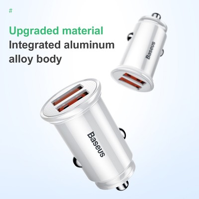 Автомобильное зарядное устройство BASEUS Circular Plastic, 2*USB, 5A, 30 Вт, черный, быстрая зарядка Автомобильное зарядное устройство BASEUS Circular Plastic, 2*USB, 5A, 30 Вт, черный, быстрая зарядка
