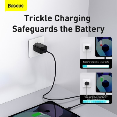 Зарядное устройство BASEUS Super Si USB-C, 3A, 30W, черный Зарядное устройство BASEUS Super Si USB-C, 3A, 30W, черный