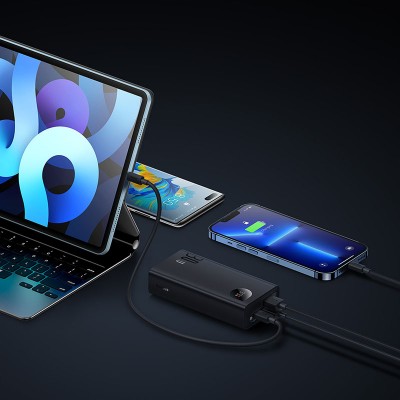 Портативный аккумулятор BASEUS Adaman2 Digital Display Fast Charge 30W Overseas Edition, 3A, 10000 мА⋅ч, черный, быстрая Портативный аккумулятор BASEUS Adaman2 Digital Display Fast Charge 30W Overseas Edition, 3A, 10000 мА⋅ч, черный, быстрая