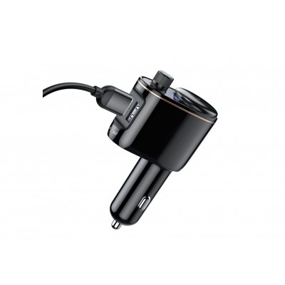 FM - Трансмиттер BASEUS Locomotive, 2*USB+прикуриватель, 3.4A, темный кофе, дисплей+Bluetooth,SD/TF FM - Трансмиттер BASEUS Locomotive, 2*USB+прикуриватель, 3.4A, темный кофе, дисплей+Bluetooth,SD/TF