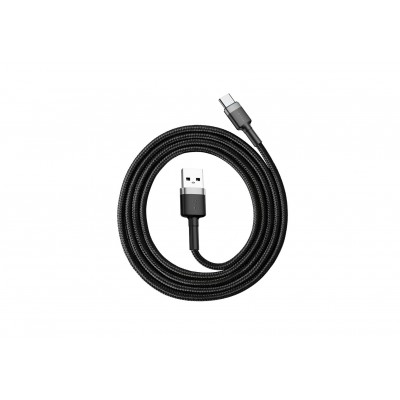 Кабель USB BASEUS Cafule, USB - Type-C, 3A, 1 м, серый+черный Кабель USB BASEUS Cafule, USB - Type-C, 3A, 1 м, серый+черный