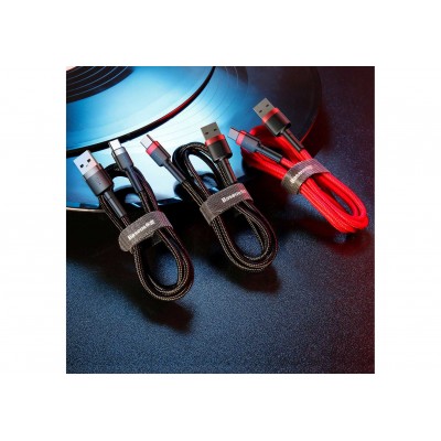 Кабель USB BASEUS Cafule, USB - Type-C, 3A, 1 м, серый+черный Кабель USB BASEUS Cafule, USB - Type-C, 3A, 1 м, серый+черный