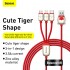 Кабель USB BASEUS Year of the Tiger One-for-three, USB - MicroUSB+Type-C+Lightning, 3.5A, 1.2 м, красный Кабель USB BASEUS Year of the Tiger One-for-three, USB - MicroUSB+Type-C+Lightning, 3.5A, 1.2 м, красный