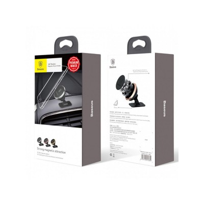 Автомобильный держатель BASEUS 360-degree Rotation, магнитный, серебряный, на клею Автомобильный держатель BASEUS 360-degree Rotation, магнитный, серебряный, на клею