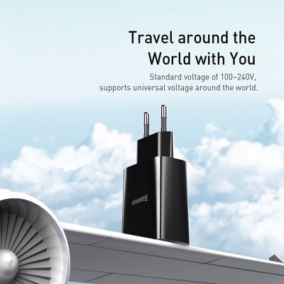 Зарядное устройство BASEUS Speed Mini Dual U Travel 2*USB + Кабель USB-Lightning, 2.1A, 10.5W, черный Зарядное устройство BASEUS Speed Mini Dual U Travel 2*USB + Кабель USB-Lightning, 2.1A, 10.5W, черный